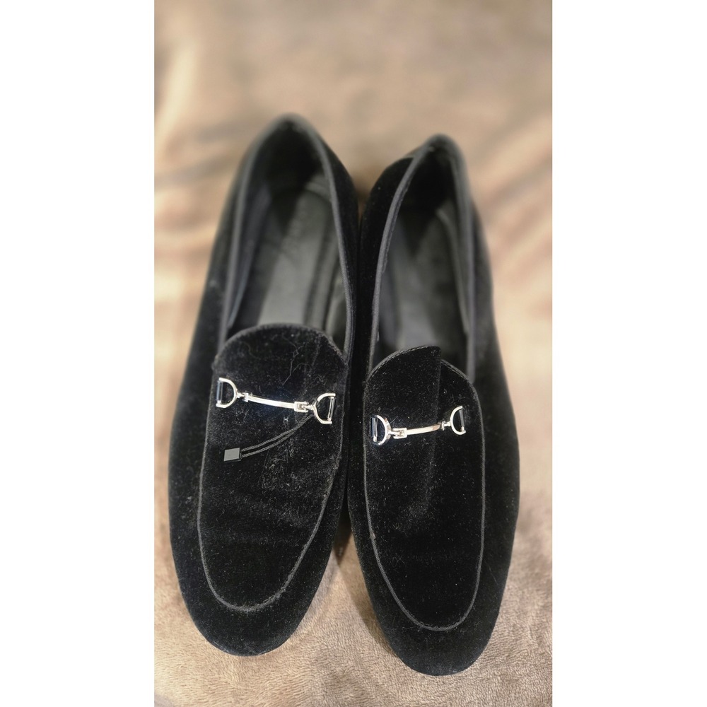 ZARA Men Black Velvet Horsebit Loafers Dress Shoes Size 42/10.5